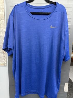 Nike Royal Blue Short Sleeve Dri-FIT Tee with Silver Swoosh